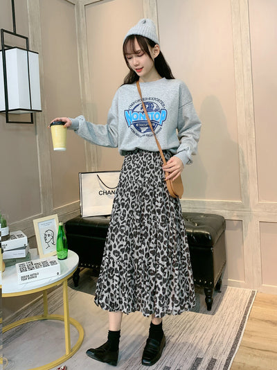 Long skirt casual skirt pleated skirt