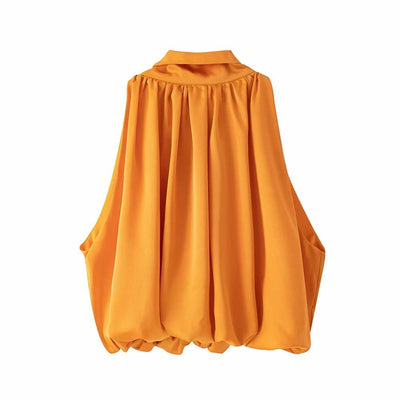 Sexy Blouses Orange Crop Ladies Shirt