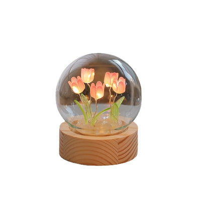 Kunstmatige Tulp Bloem Nachtlampje Ornamenten Handgemaakte DIY Bedlamp LED Nachtlampje Slaapkamer Decor Verjaardagscadeaus Tafellamp