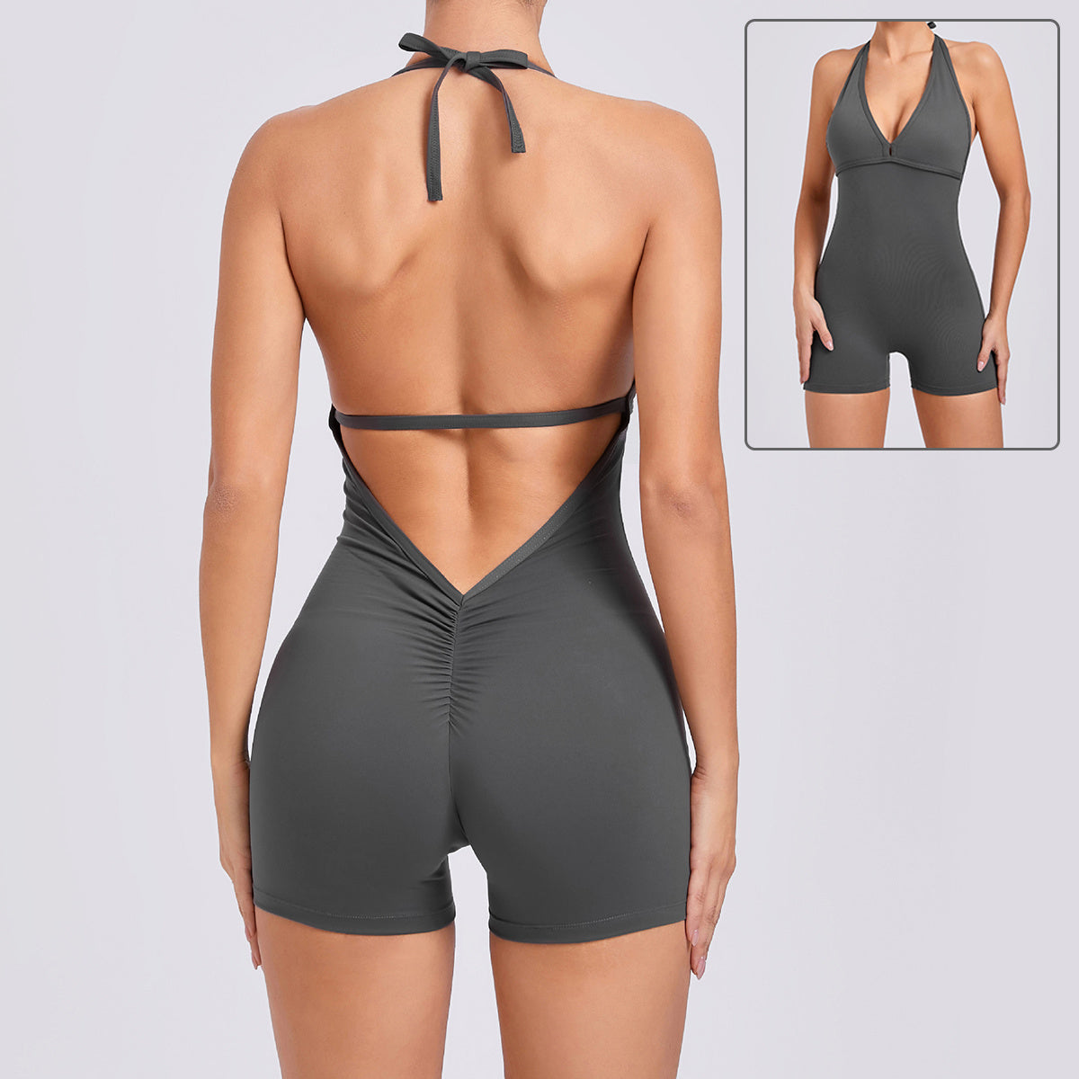 Yogabroek Halter Hals Jumpsuit Beauty Back Shorts Hoge Elastische Eendelige Fitness Voor Dameskleding