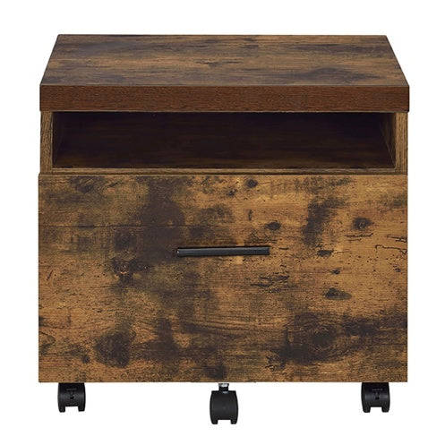 Weathered Oak And Black 1-Drawer File Cabinet