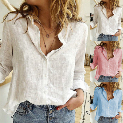 Losse knoop revers cardigan top lange mouw shirt dames blouses